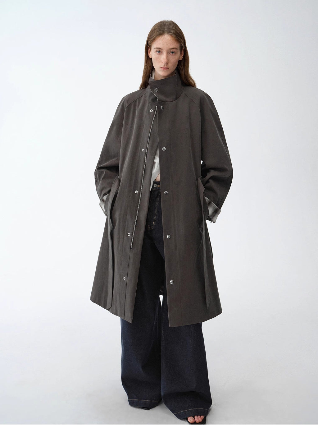 Plaid Workwear Trench Coat