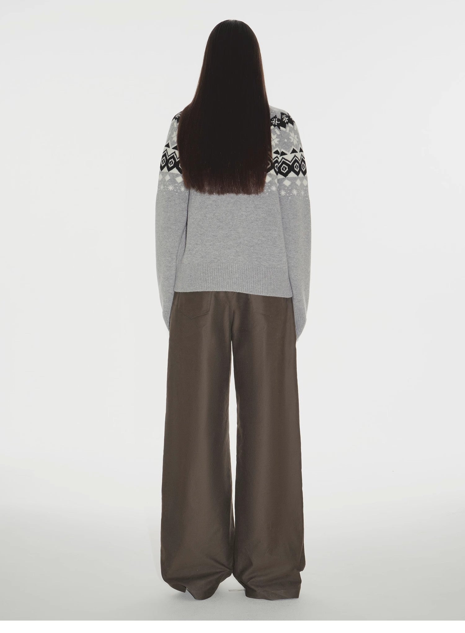 Wool Jacquard Cardigan Sweater