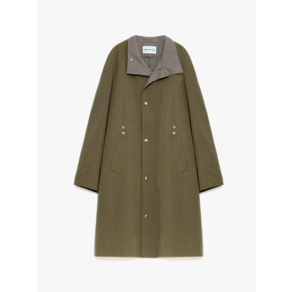 Plaid Workwear Trench Coat