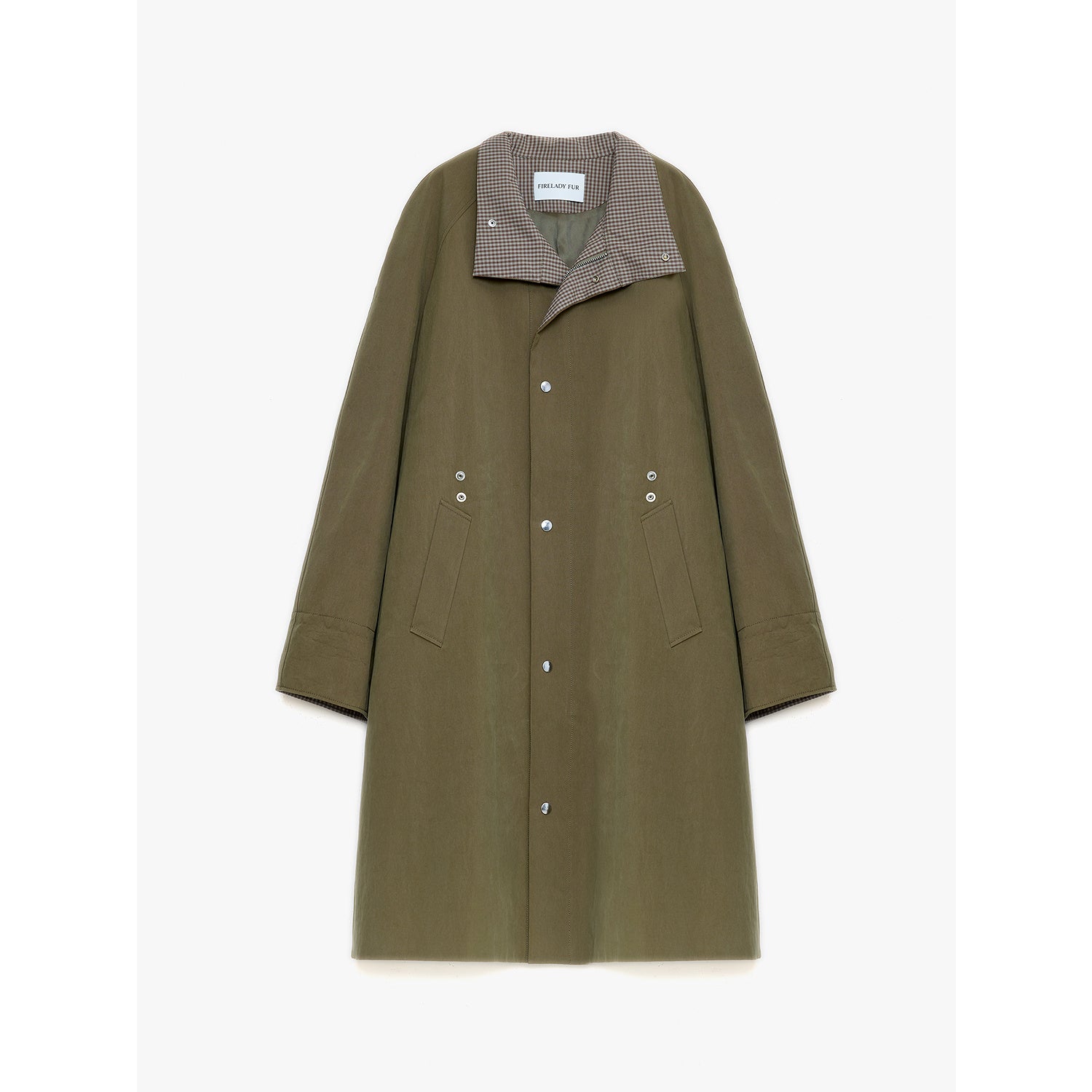 Plaid Workwear Trench Coat