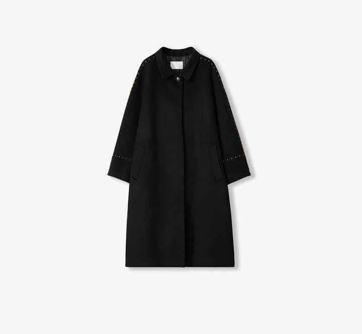 Riveted Lapel Wool Coat