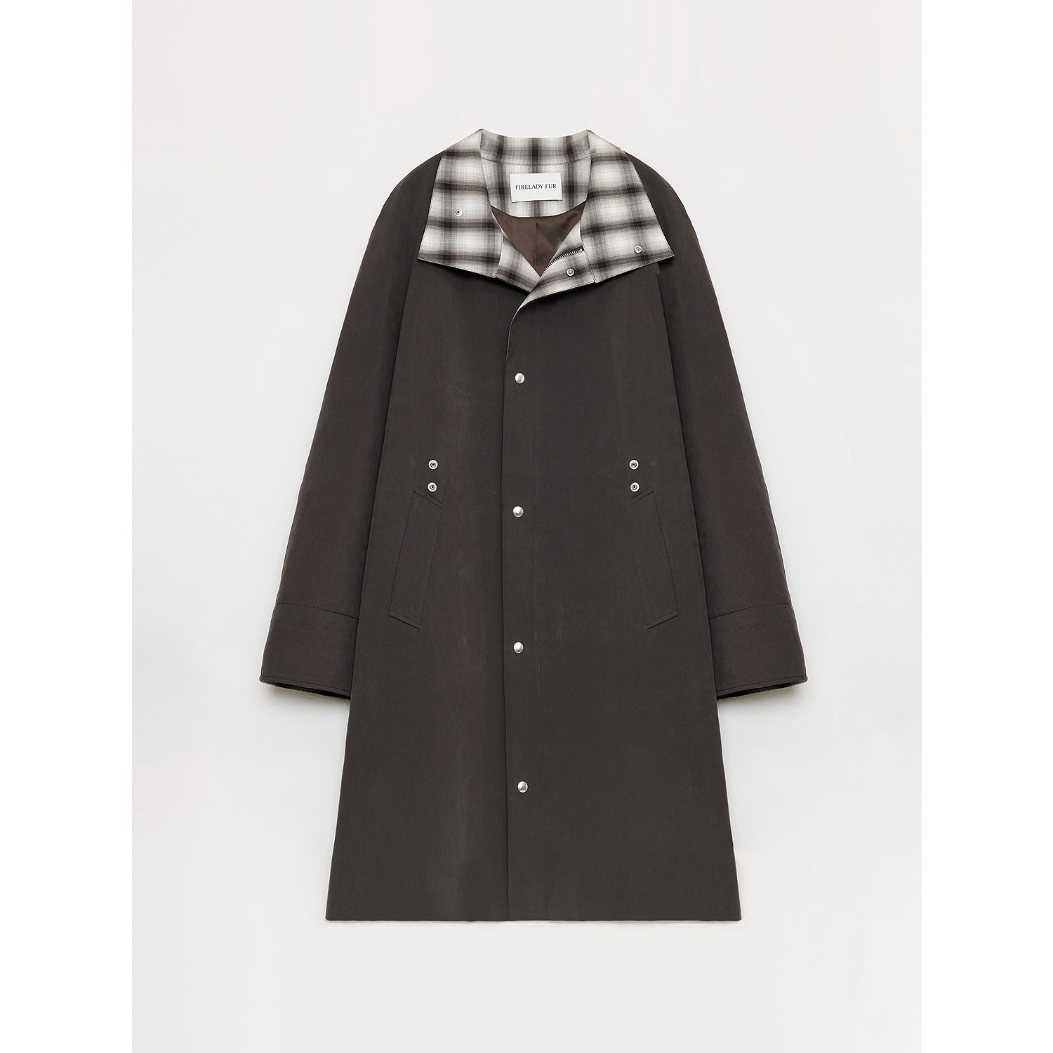 Plaid Workwear Trench Coat