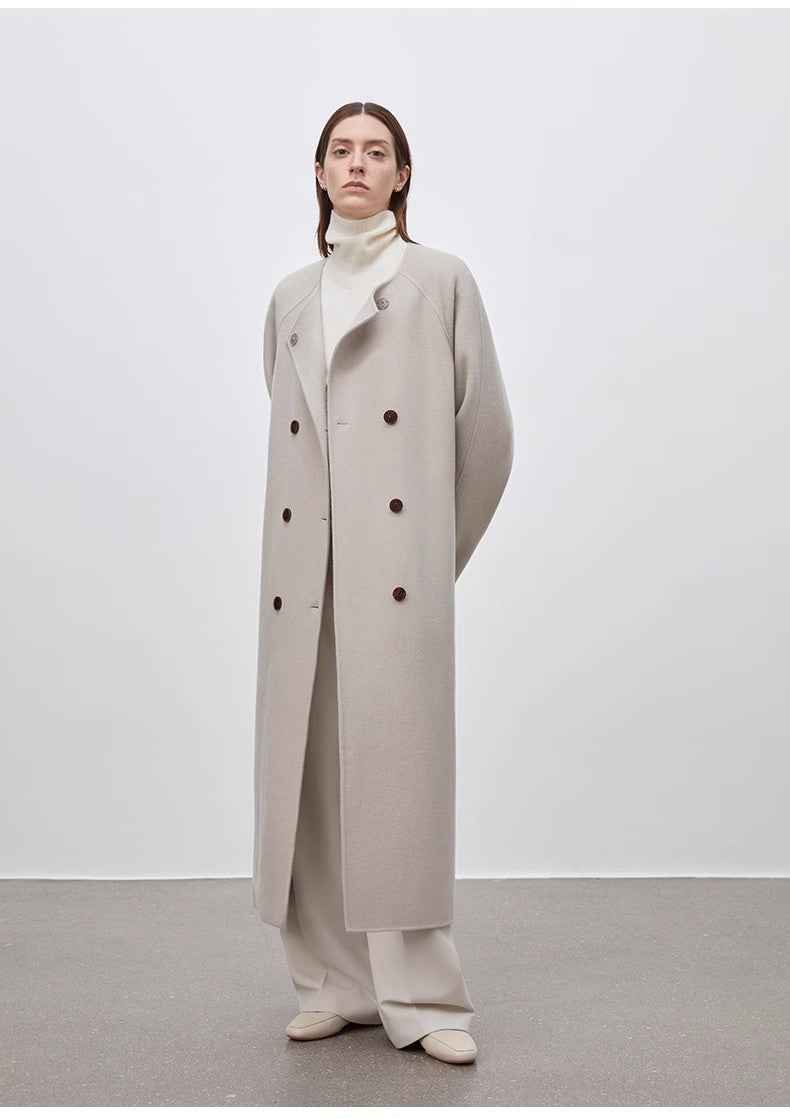 Scarf Collar Wool Coat
