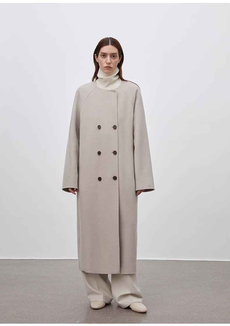 Scarf Collar Wool Coat