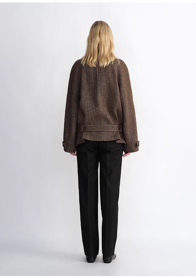 Italian Herringbone Wool Coat